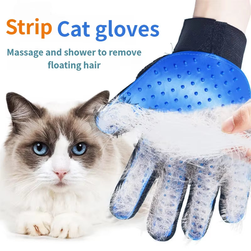 Pet Glove Cat Grooming Glove Cat Hair Deshedding Brush Gloves Dog Comb for Cats Bath Hair Remover Clean Massage Brush for Animal